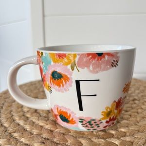 Opal House Ceramic Floral F Initial Mug